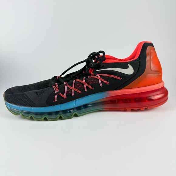 Nike Air Max 2015 Running Shoes 698902-006 Men's Size 13 Black Bright Crimson - Picture 3 of 11